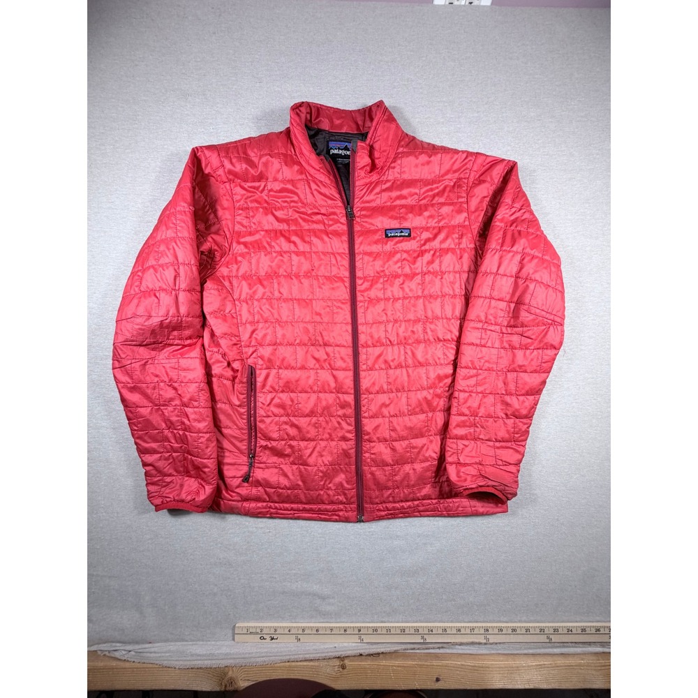 Patagonia Nano Puff Jacket Mens Large Red PrimaLoft Insulated Quilted Full Zip